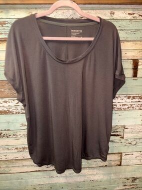 Mondetta Women's Relaxed Scoop Neck Top - Charcoal Gray
